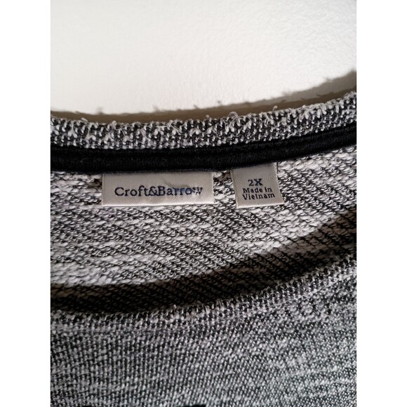 Croft & Barrow Heather Gray LHB Cuffed 3/4 Sleeve Plus Size Womens Sweater 2X - Picture 4 of 7